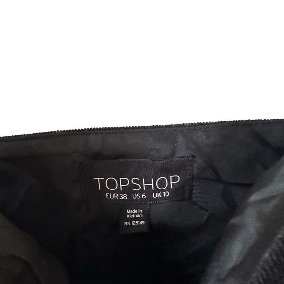 TOPSHOP Corduroy Zip Front Mini Jumper Black Dress in women’s us 6 - Picture 6 of 6